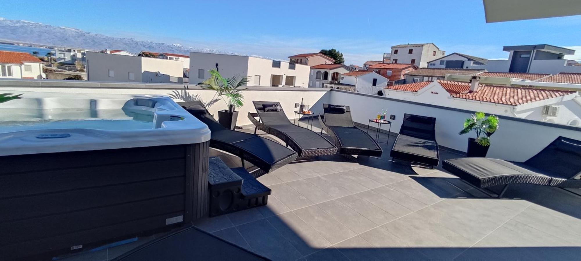 Luxurioeses Penthouse Welle Mit Whirlpool, Grill Und Meerblick فير المظهر الخارجي الصورة